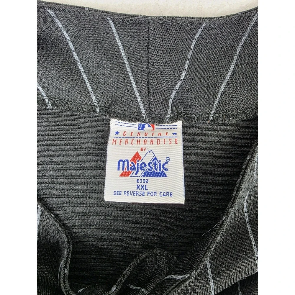 Vintage Chicago White Sox x Majestic Blank Sewn/Stitched Jersey Black‎ USA 2XL